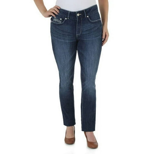 Women's Slender Stretch Slimming Skinny Jeans With Glitz Back Pocket Available in Regular and Petite