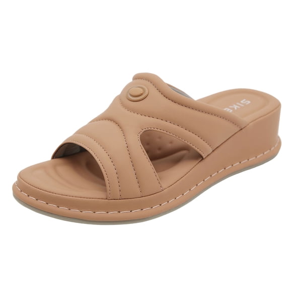 Women’s Slide Sandal Open Toe Arch Support Summer Beach Breathable Slip On Shoes Indoor Outdoor Slides for Shopping Orange Women Sandal