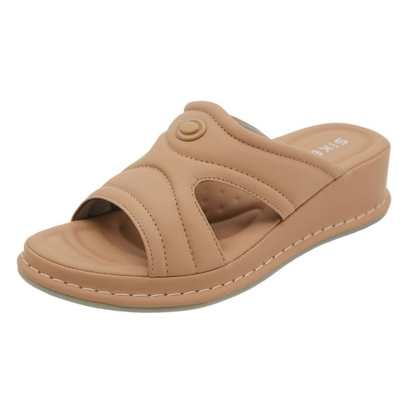 Women’s Slide Sandal Open Toe Arch Support Summer Beach Breathable Slip On Shoes Indoor Outdoor Slides for Shopping Orange Women Sandal
