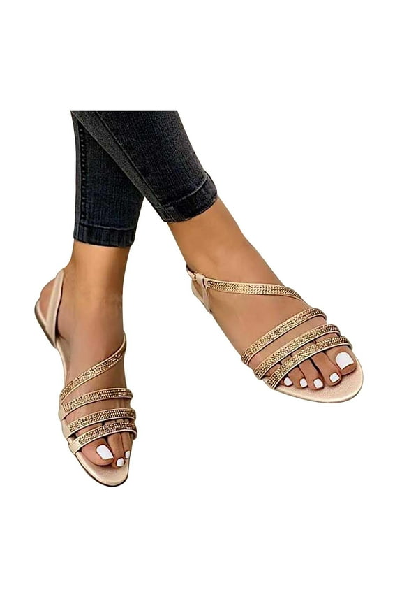 Women's Slide Sandal , Women Flip Flops Rhinestone Crystal Sandal Shoes for Summer Beach Oceanside Holiday Outdoor