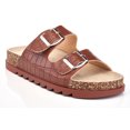 thumbnail image 1 of Women's Slide Sandals Comfort Footbed Flat Sandal Open Toe Sandal for Women Slip On with Comfortable Arch Support, 1 of 4