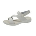 thumbnail image 1 of Women's Slide Sandals Comfortable Arch Support Casual Walking Sandals Adjustable Straps Slip On Low Wedge Flat Sandals White 8.5, 1 of 7
