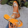 thumbnail image 1 of Women's Slide Sandals Flat Toe Ring Thongs with Cross Strap for Summer,Trendy Flat Sandals For Women 2025 Silver 9.5, 1 of 7