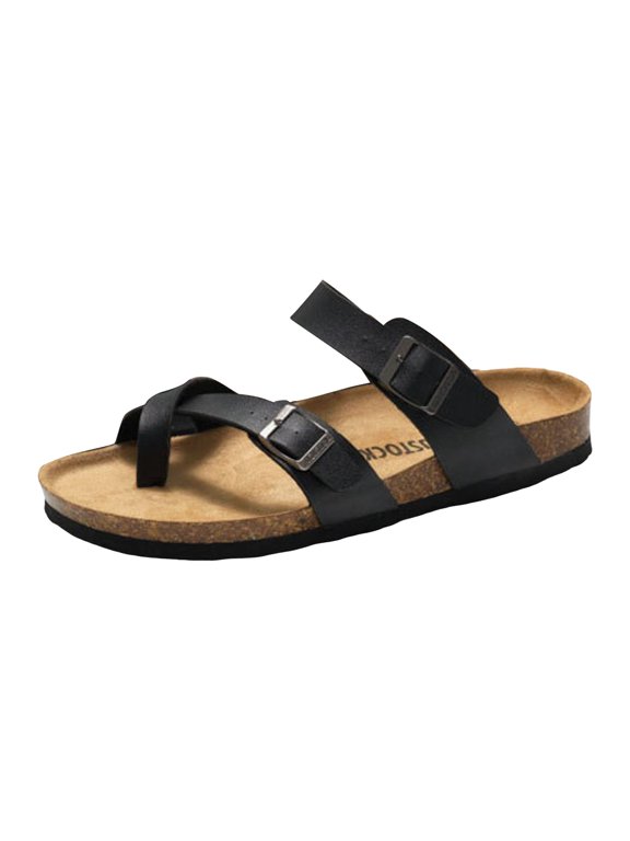 Women's Slide Sandals Flip Flops Casual Slip Ons With Unslip Rubber Outsole And Suede Upper
