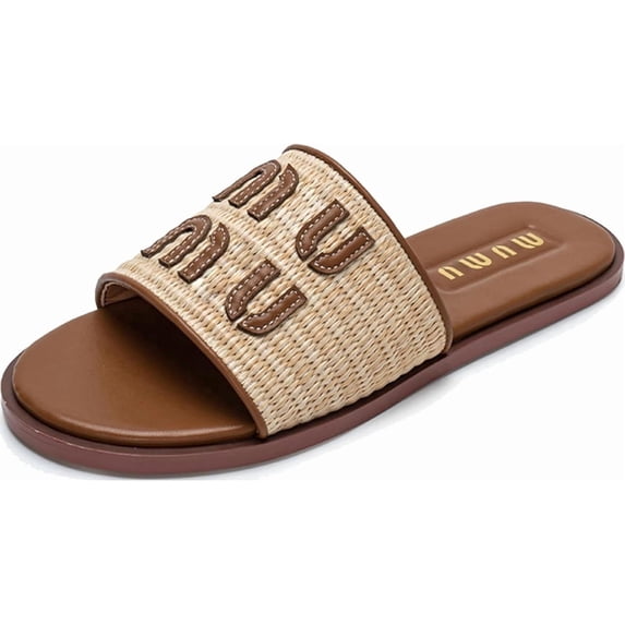 Women's Slide Sandals Square Open Toe, Dressy Shoes Sandals for Beach Party Outdoor Casual