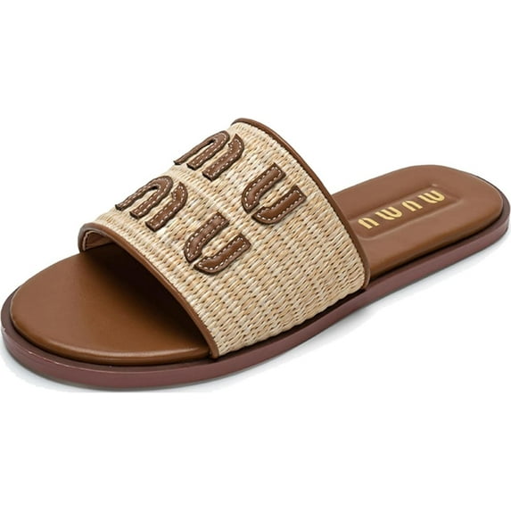 Women's Slide Sandals Square Open Toe, Dressy Shoes Sandals for Beach Party Outdoor Casual