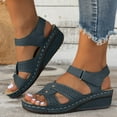 thumbnail image 1 of Women's Slides Adjustable Slip on Sandals Fashion Casual Spring Beach Roman Wedge Sandals, 1 of 8