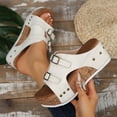 thumbnail image 1 of Women's Slides Adjustable Slip on Sandals Fashion Casual Versatile Spring And Summer Thick-Soled Wedge Sandals, 1 of 8
