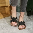 thumbnail image 1 of Women's Slides Adjustable Slip on Sandals Fashionable And Casual Summer Solid Color Open Toe Beach Slippers, 1 of 8