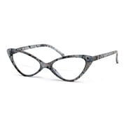 Womens Slim Cateye Clear Bifocal Reading Glasses - Anti-Blue Blocker Readers CR18 +2.50