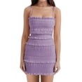 thumbnail image 1 of Women's Slim Dress Summer Evening Solid Color Ruffle Camisole Sleeveless Backless Dress Sexy Club Streetwear-e-S, 1 of 7