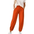 thumbnail image 1 of Women's Slim Fit Ankle Casual Pants - Stretchy, Solid Color, Functional Pockets - Spring/Summer, S-XXXL, 1 of 4