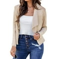 thumbnail image 1 of Women's Slim Fit Blazer Casual Long Sleeve Lapel Button Slim Work Office Blazer Jacket Suit Small Jacket Beige M, 1 of 5