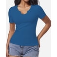 thumbnail image 1 of Women's Slim Fit Crew Neck T-Shirt Summer Short Sleeve Casual Tee, 1 of 5