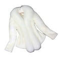 thumbnail image 1 of Women's Slim Fit Faux Fur Coat, Casual Fashion Solid Color Outerwear, Stylish Daily Jacket, White, XL, 1 of 5
