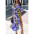thumbnail image 1 of Women's Slim Fit Floral Print Dress, Summer V-Neck Dress, Vacation Style, 1 of 5