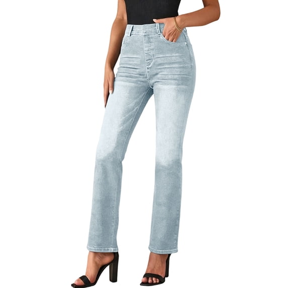 Women's Slim Fit Jeans Bootcut High Waisted Straight Leg Casual Denim Pants with Pockets