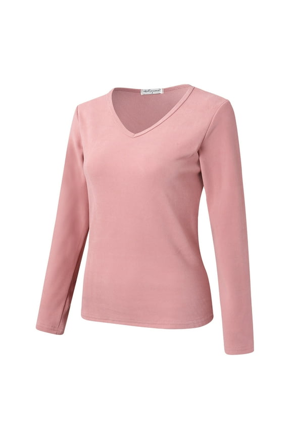 Women's Slim Fit Lined Thermal Underwear Crew Neck Long Sleeve Shirt Base Layer Winter Warm Top