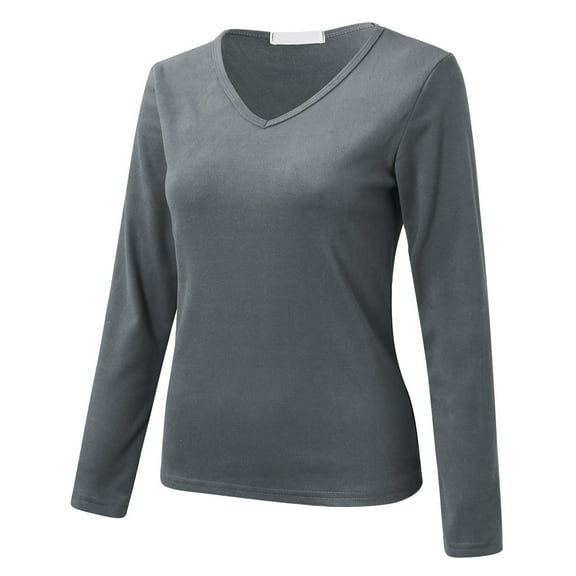 Women's Slim Fit Lined Thermal Underwear Crew Neck Long Sleeve Shirt Base Layer Winter Warm Top