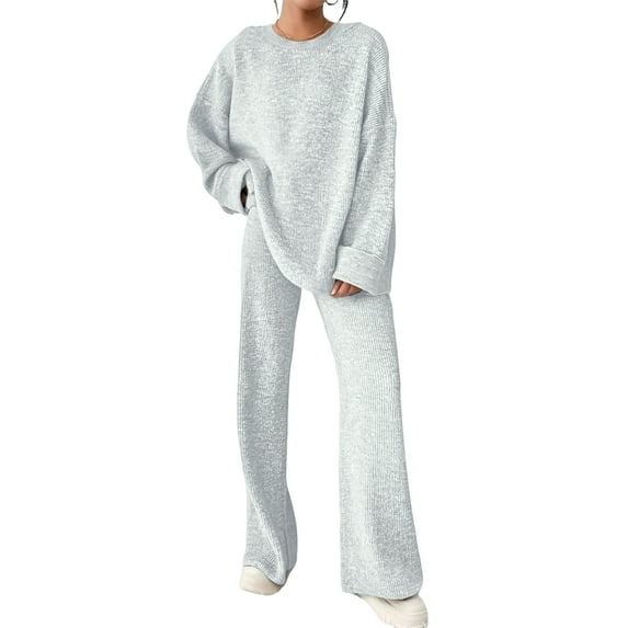 Women's Slim Fit Loose Comfort Solid Color Knitwear Set