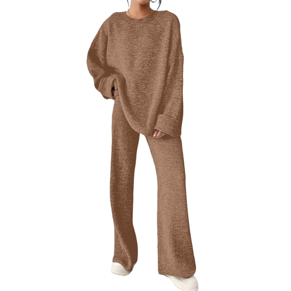 Women's Slim Fit Loose Comfort Solid Color Knitwear Set