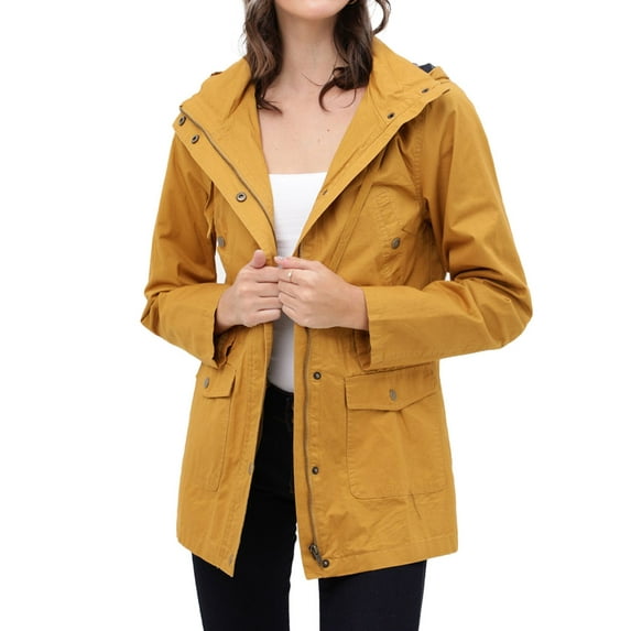 Women's Slim Fit Military Anorak Safari Utility Hoodie Jacket. Stylish hooded utility anorok jacket is trendy and comfortable.
