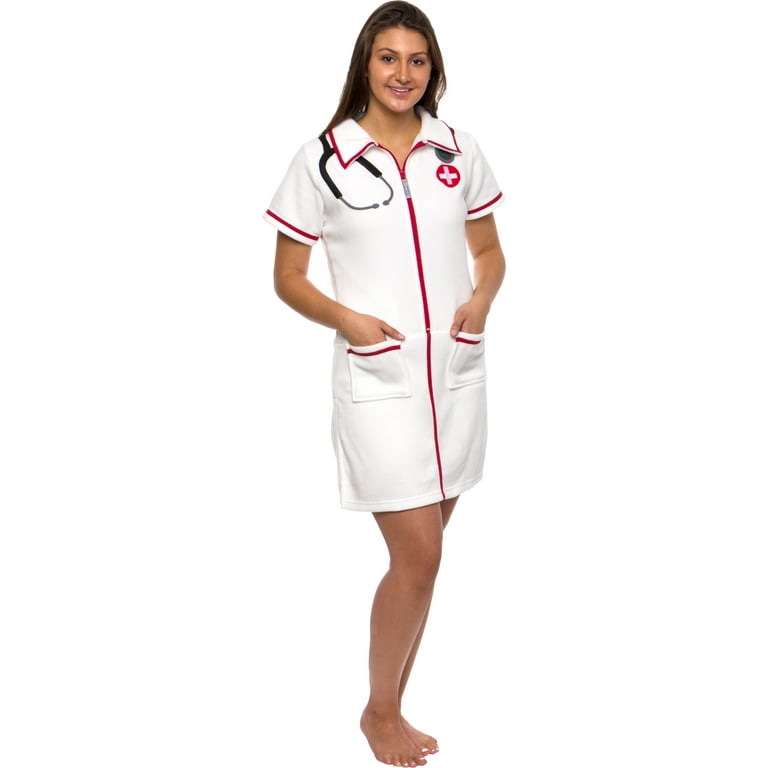 Women's Slim Fit Nurse Scrubs Dress One Piece - Plush
