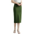 thumbnail image 1 of Women's Slim Fit Pencil Skirt Mid Length Stretchy High Waist Bodycon Elegant Formal Business Work Attire Wear, 1 of 2