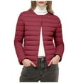 thumbnail image 1 of Women's Slim Fit Portable Down Jackets Down Crewneck Solid Lightweight Down Jackets, 1 of 6