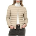 thumbnail image 1 of Women's Slim Fit Portable Down Jackets Down Crewneck Solid Lightweight Down Jackets, 1 of 6