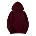 thumbnail image 1 of Women's Slim Fit Pullover Hooded Sweater Long Sleeve Velvet Soft Winter Fall Fashion Outerwear With Pockets, 1 of 5