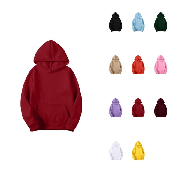 Women's Slim Fit Pullover Hoodie – Long Sleeve Short Velvet Sweatshirt with Pockets for Winter & Fall