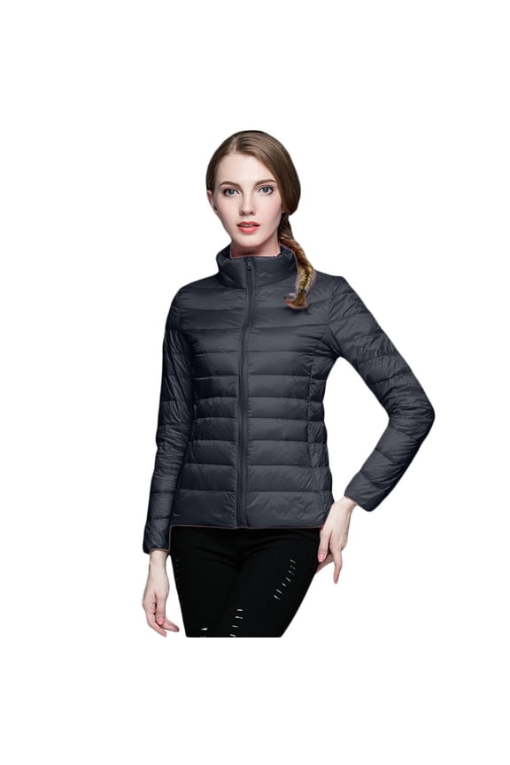 Women's Slim-Fit Quilted Puffer Jacket Lightweight Padded Warm Winter Casual Down Coat Zip Jackets