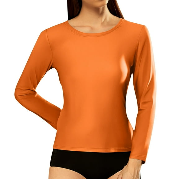 Women's Slim Fit Ribbed Long Sleeve T-Shirt Casual Crew Neck Basic Top for Everyday Wear Comfortable Stretchy Soft Fabric