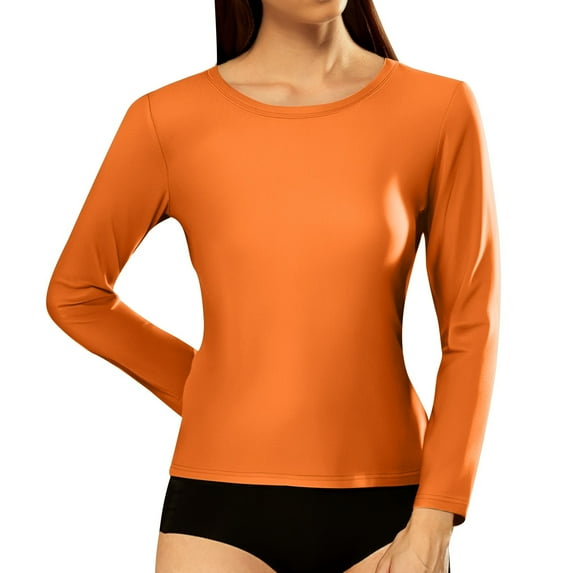 Women's Slim Fit Ribbed Long Sleeve T-Shirt Casual Crew Neck Stretch Soft Comfortable Basic Top for Everyday Wear