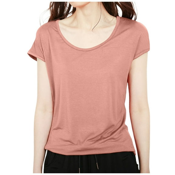 Women's Slim Fit Round Neck Short Sleeve T-Shirt Casual Comfortable Versatile Basic Top Soft Breathable Everyday Wear