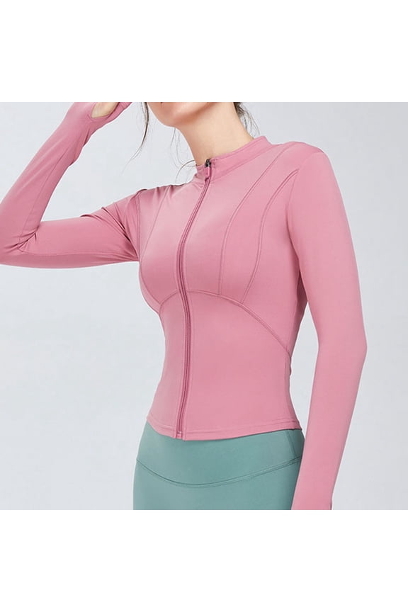 Women's Slim Fit Seamless Yoga Jacket With Zipper Solid Color Body Contouring Design For Fitness And Workout Warm Cardigan And Cardigan Long Cardigan Sweaters for Women Summer Outer for Women Womens