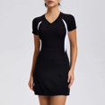 thumbnail image 1 of Women's Slim Fit Short Sleeve Yoga Dress for Summer Sports and Casual Daily Wear Comfortable Stretchy Flowy Design Womens Dresses 2026 Casual Crewneck Maxi Dress Stretch Tank Flowy Dresses, 1 of 3