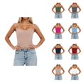 thumbnail image 1 of Women's Slim Fit Sleeveless Tank Top with Removable Padded Cups, Adjustable Spaghetti Straps, Double-Lined Camisole for Layering and Casual Wear, 1 of 6