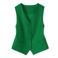 thumbnail image 1 of Women's Slim Fit Sleeveless Vest Cardigan with Buttons – Lightweight Layering Crop Top for Casual Wear, Office Outfits & Spring Summer – Solid Color Button-Down Vest, 1 of 3