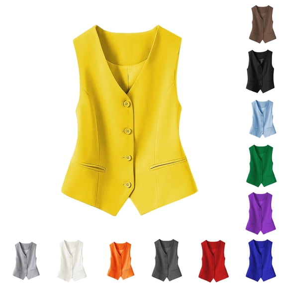 Women's Slim Fit Sleeveless Vest Cardigan Crop Top, Layering Knitwear Solid Color Summer Autumn Outerwear
