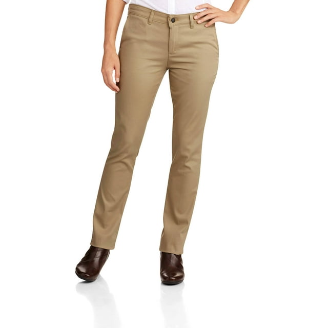 Women's Slim Fit Straight Leg Stretch Twill Pant - Walmart.com