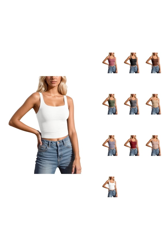 Women's Slim-Fit Strappy Tank Top, Sleeveless Camisole with Stretch Fabric, Tight Fitted Basic Layering Inner Wear for Casual Summer Outfits
