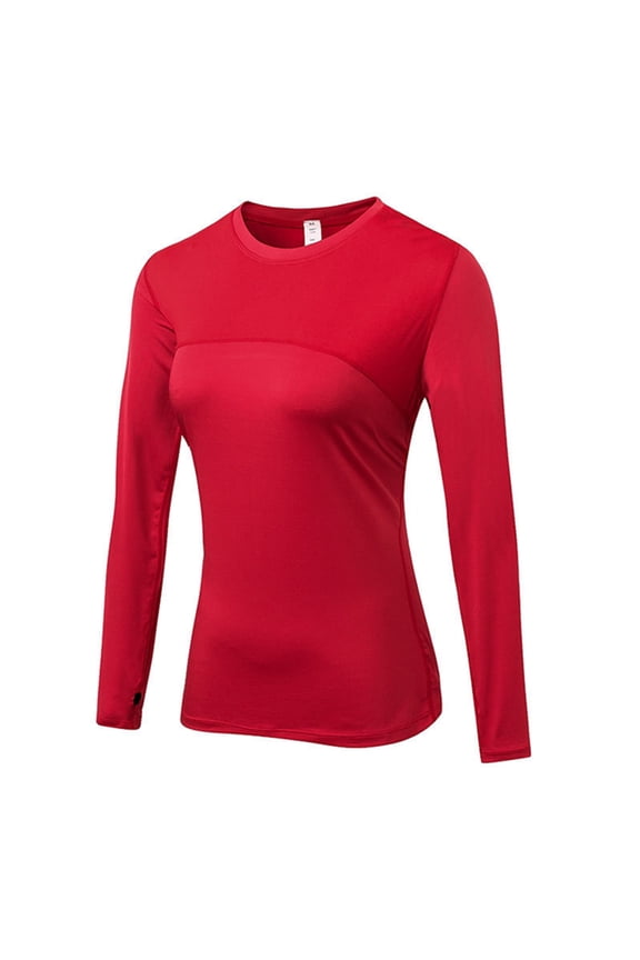Women's Slim Fit Sweat-Wicking Yoga T-Shirt Quick-Drying Mesh Stitched Sports Top,Red,M