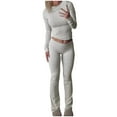 thumbnail image 1 of Women's Slim Fit Sweatsuit Set - Long Pants Jogger Two Piece, Sexy Chest Design, All-Occasion Comfort Wear, 1 of 8