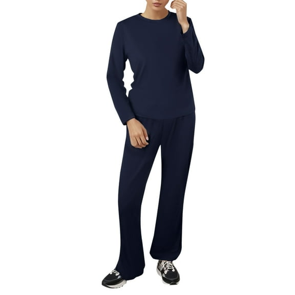 Women's Slim Fit Sweatsuit Set - Long Sleeve Top & Jogger Pants, Sexy Chest Design, All-Season Casual/Loungewear
