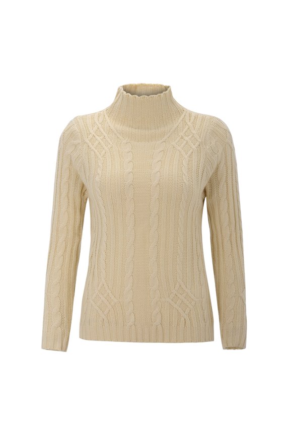 Women's Slim-Fit Turtleneck Thick Yarn Pullover Sweater - Stretch Warm Knit Top for Fall Winter, Layering & Work Elegant Top,Size:3XL