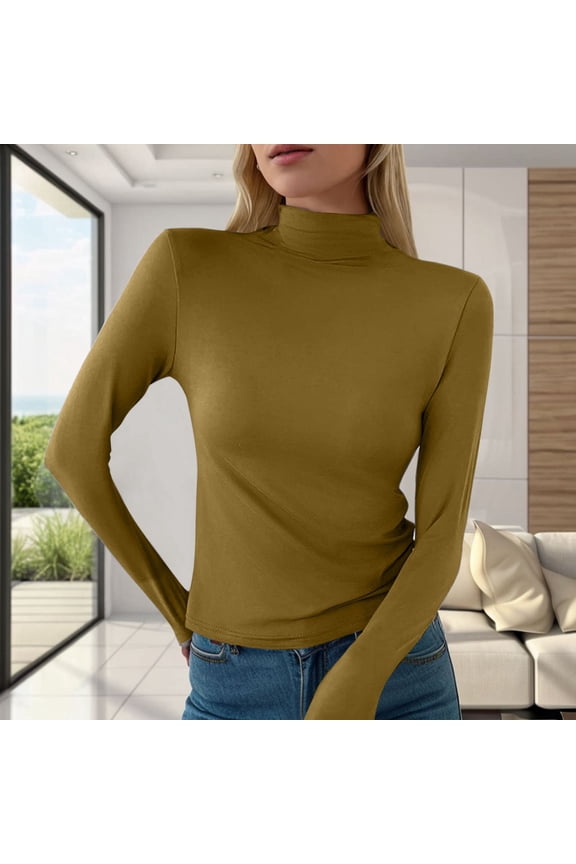 Women's Slim Fit Turtleneck Top Long Sleeve Lightweight Double Faced Bottoming Shirt Long Underwear Thermal Top Women V Neck Thermal Running Shirts Men Womens Ski Tops Long Sleeve Thermal Underwear