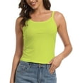 thumbnail image 1 of Women's Slim Fitted Spaghetti Strap Tank Top - Scoop Neck Sleeveless Basic Casual Tee, 1 of 5