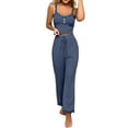 thumbnail image 1 of Women's Slim-Fitting Lace-Trimmed Camisole & Long Pants Set - Casual Breathable Loungewear, Comfort Sleepwear For St Patrick's Day Nightgown,Size:S, 1 of 6